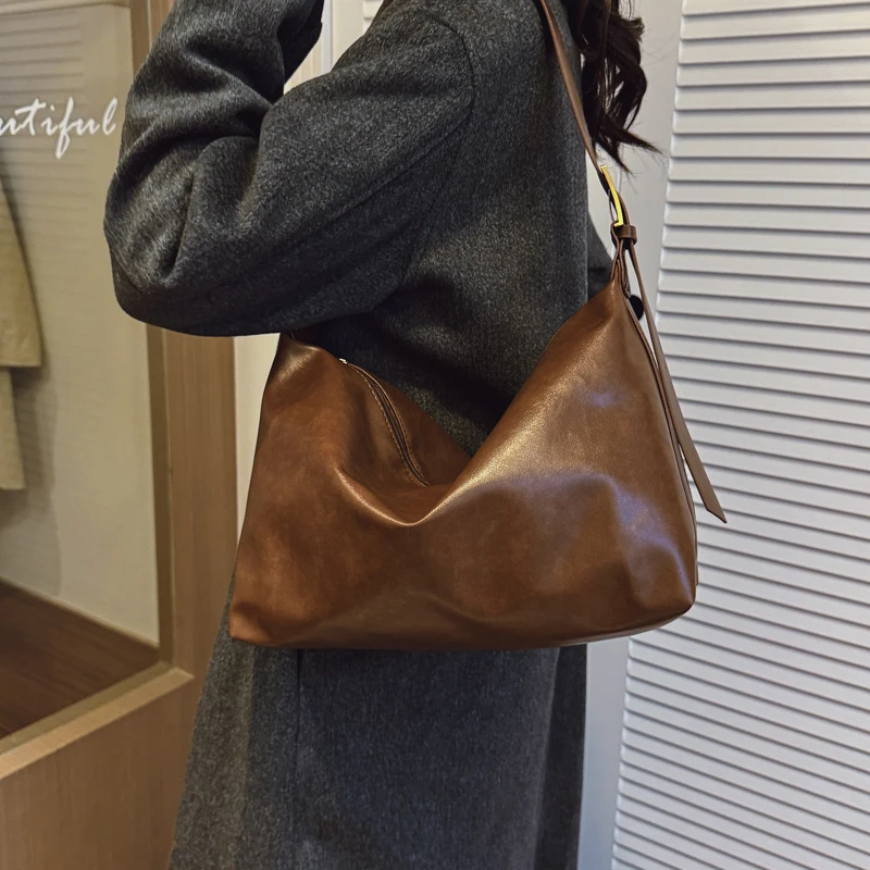 Crossbody Bags for Women Large Capacity Simple Design Handbags Solid Shoulder Bags Female Casual Travel Shopping Commuting Totes - Image 2