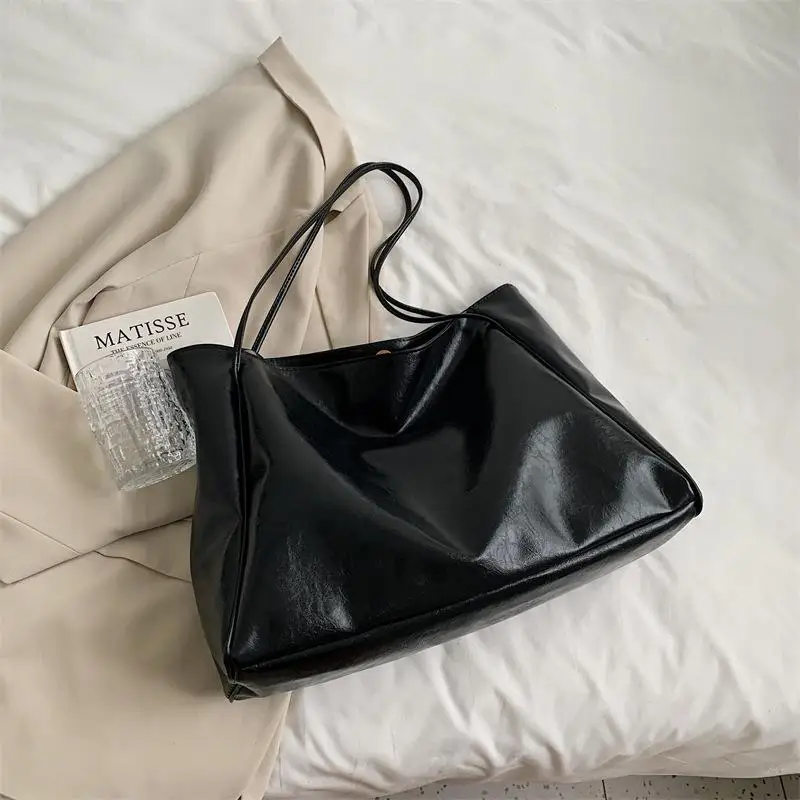 Women Tote Bag Fashion Underarm Pouch Large Capacity Soft Pu Leather Shoulder Bag Retro Crossbody Bag Casual Portable BucketBags - Image 8