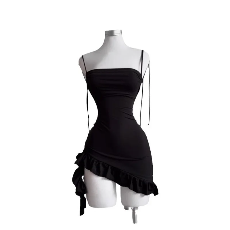 2026 Sexy Sleelveless Backless Mini Dress Women Summer Europe America Lace Up Bodycon Dresses High Street Party Club Black Dress - Image 5