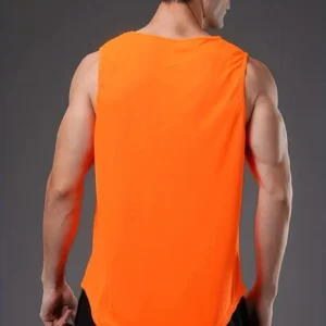 Men’s Summer Fitness Muscle Sports Tank Top Breathable Moisture Wicking Loose Sleeveless Quick Dry Training T-Shirt Letter Print