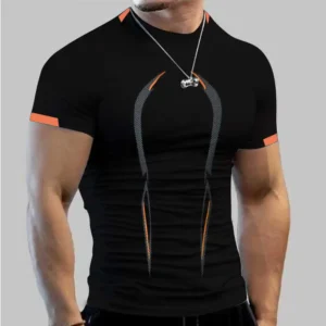Summer men’s fitness sports training Breathable short sleeve quick drying clothes men’s sports fashion short sleeve T-shirt