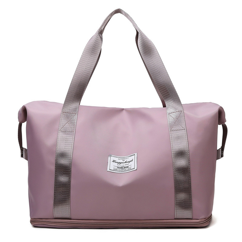 Lavender expandable gym tote with wet pocket