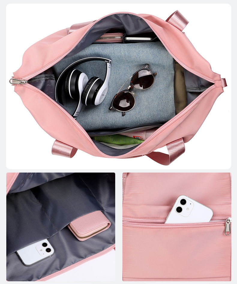 Gym tote zipped main compartment and small pockets