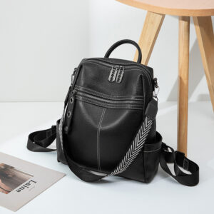 Compact Faux Leather Backpack