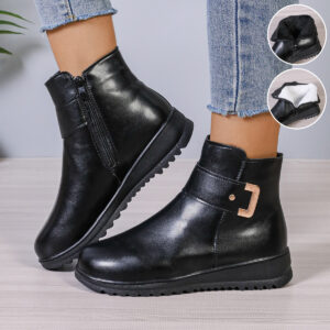 Women’s Fleece-Lined Zip Ankle Boots