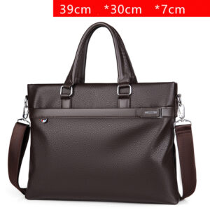 Faux Leather Zip Briefcase