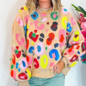 Leopard Print Crewneck Sweatshirt