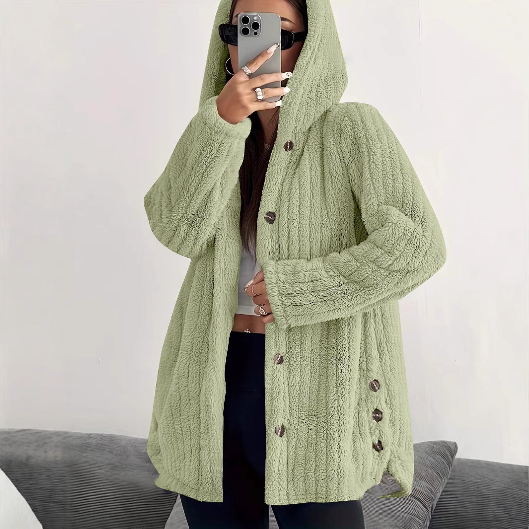 Women's Plush Hooded Coat - Image 4