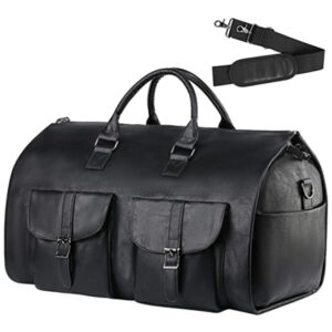 Convertible Faux Leather Garment Duffel