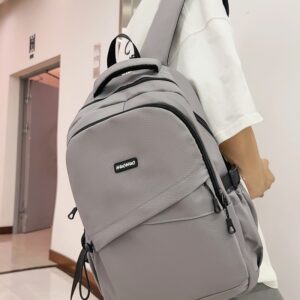 White Multi-Pocket Travel Backpack