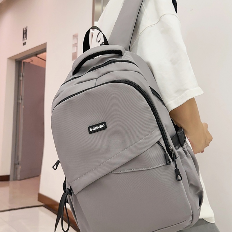 White Multi-Pocket Travel Backpack in White
