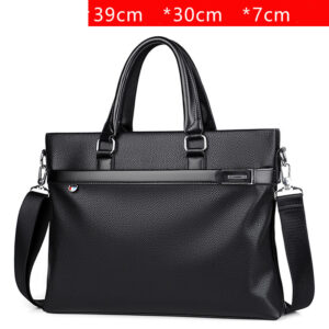 Faux Leather Zip Briefcase