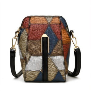 Patchwork Faux Leather Crossbody Bag