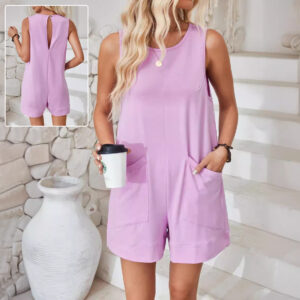 Women’s Sleeveless Pocket Romper