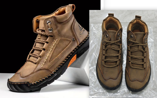 Men's Lace-Up Ankle Boots in Khaki