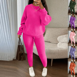 Women’s Ribbed Knit Two-Piece Set