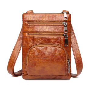 Faux Leather Multi-Pocket Crossbody Bag