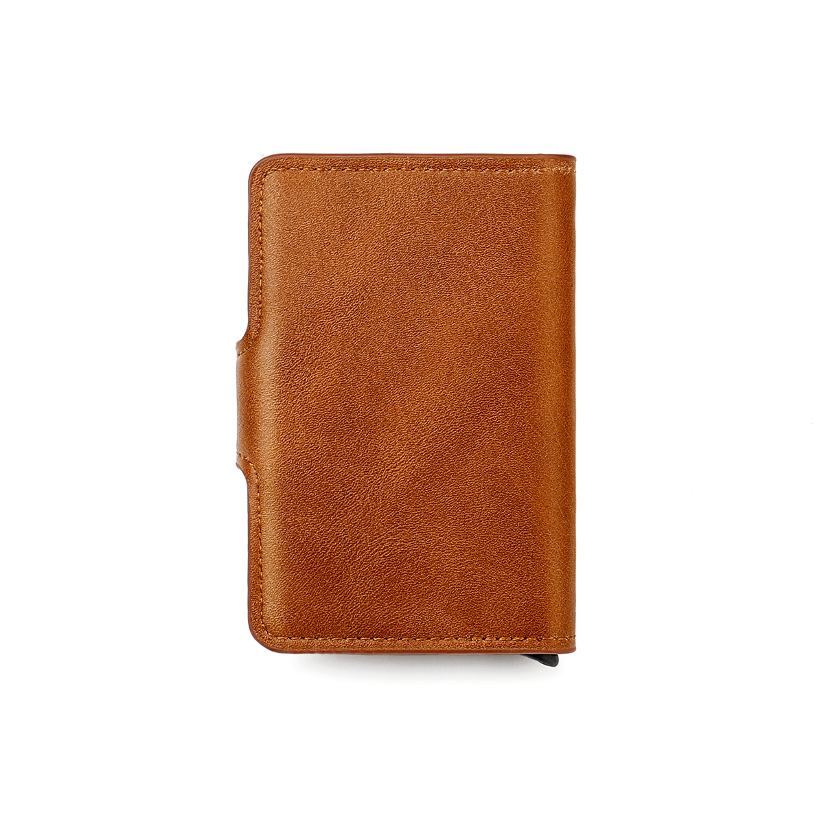 Brown Snap Card Wallet in Brown