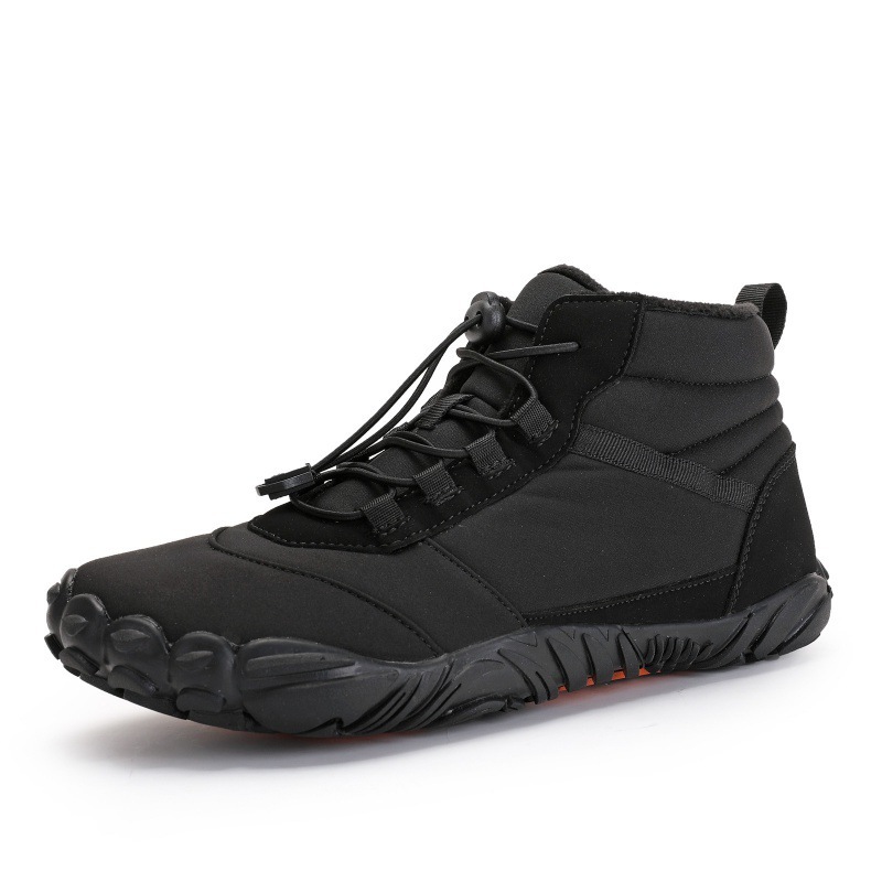 Fleece-Lined Slip-On Ankle Boots in Black