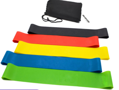 Five-Pack Latex Mini Resistance Bands in Five packs