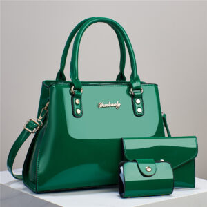 Three-Piece Faux Leather Handbag Set