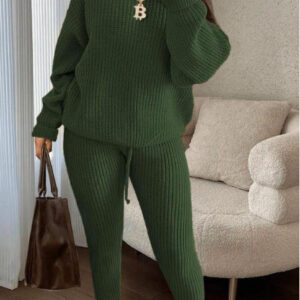 Women’s Ribbed Knit Two-Piece Set