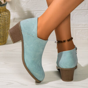 Women’s Round-Toe Block-Heel Ankle Boots